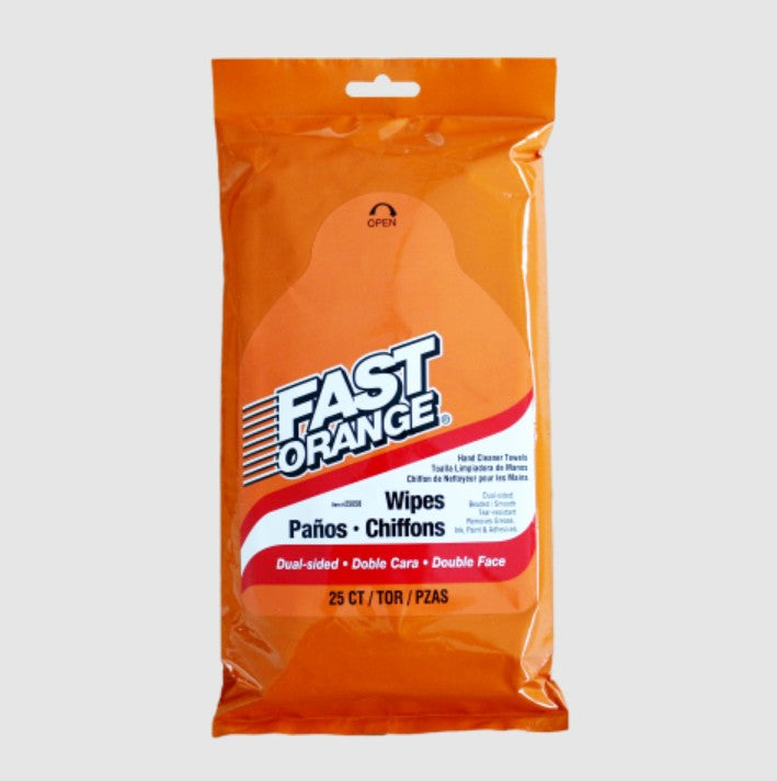 Fast Orange Grease & Oil Cleaning Wipes, Smooth & Textured Sides 25050