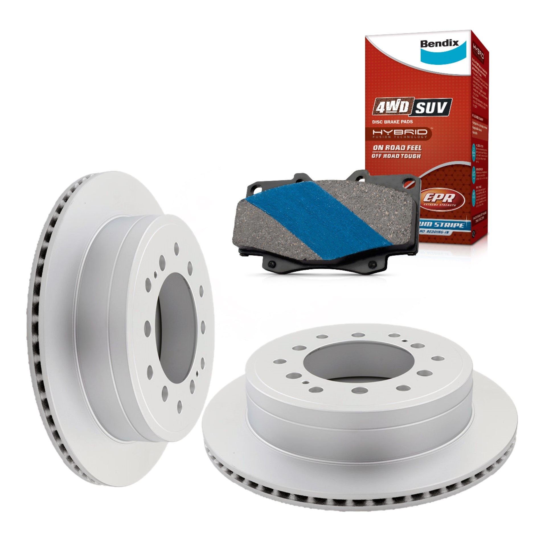Rear Bendix Brake Pads + Rotors for Toyota Prado GDJ150 GRJ150 KDJ150 KDJ155, Toyota Fortuner GUN156, Toyota FJ Cruiser GSJ15