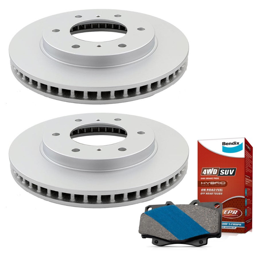 Front Bendix Brake Pads + Rotors For Mitsubishi Triton MN ML MQ MR Challenger PB PC