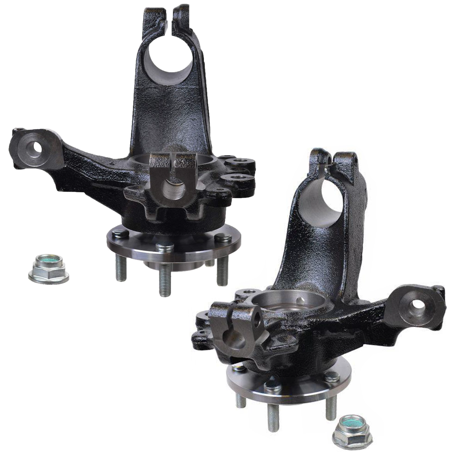 Two Front Wheel Bearing, Hub + Knuckle for Ford Focus LW LZ 2012~2018