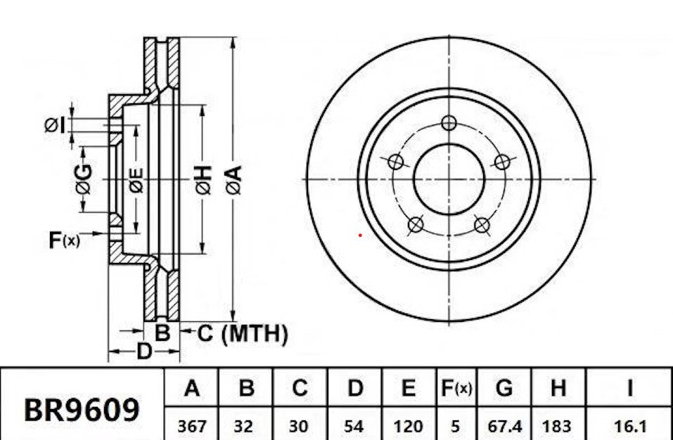 Bendix Ultimate Brake Disc Rotor - BR9609