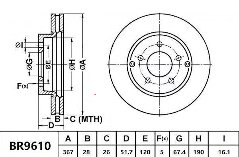 Bendix Ultimate Brake Disc Rotor - BR9610