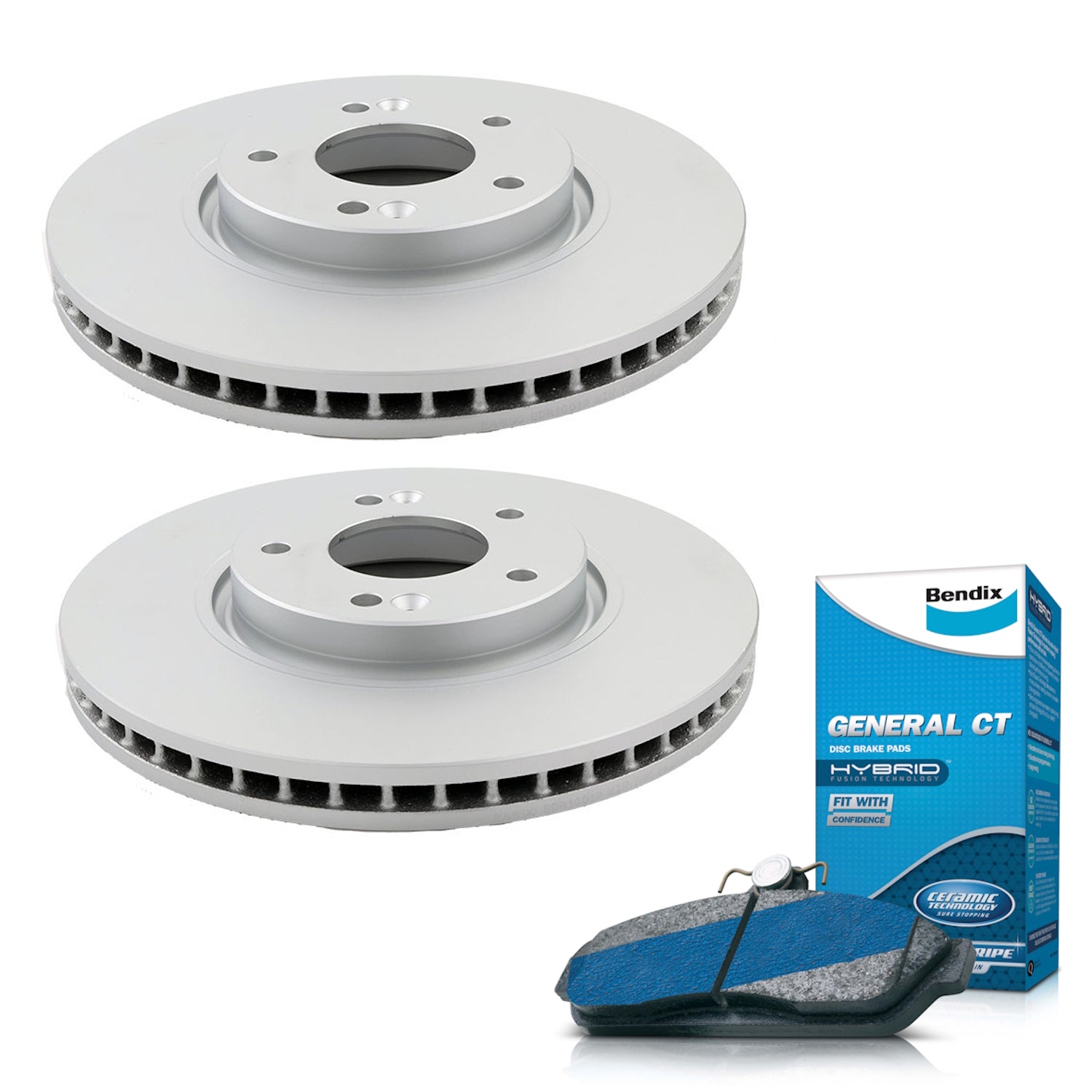 Front Bendix Brake Pads + Rotors for Hyundai i30 GD, Kia Rondo RP 300mm DB2240