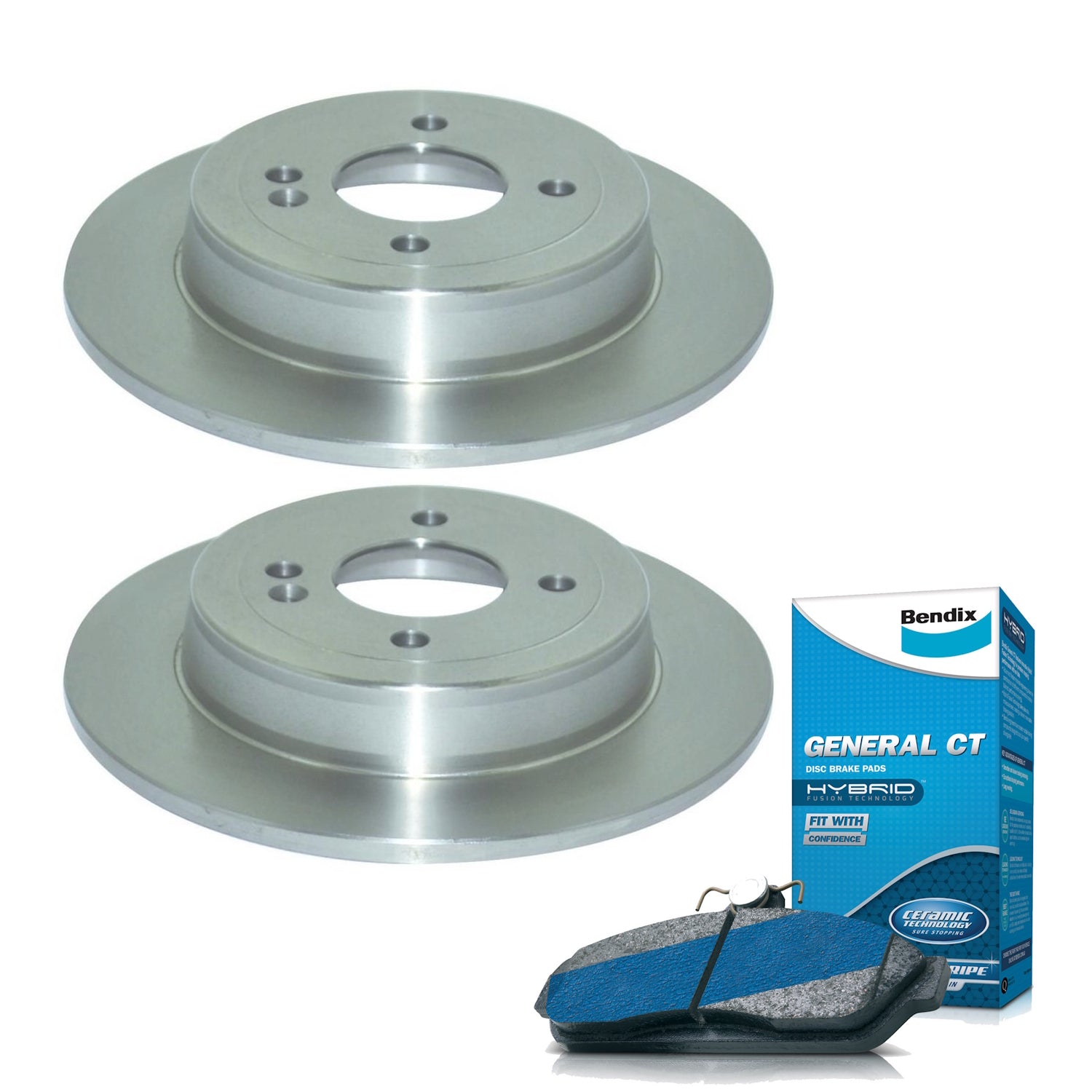 Rear Bendix Brake Pads + Rotors for Hyundai Accent RB | Kia Rio UB - 262mm Mech