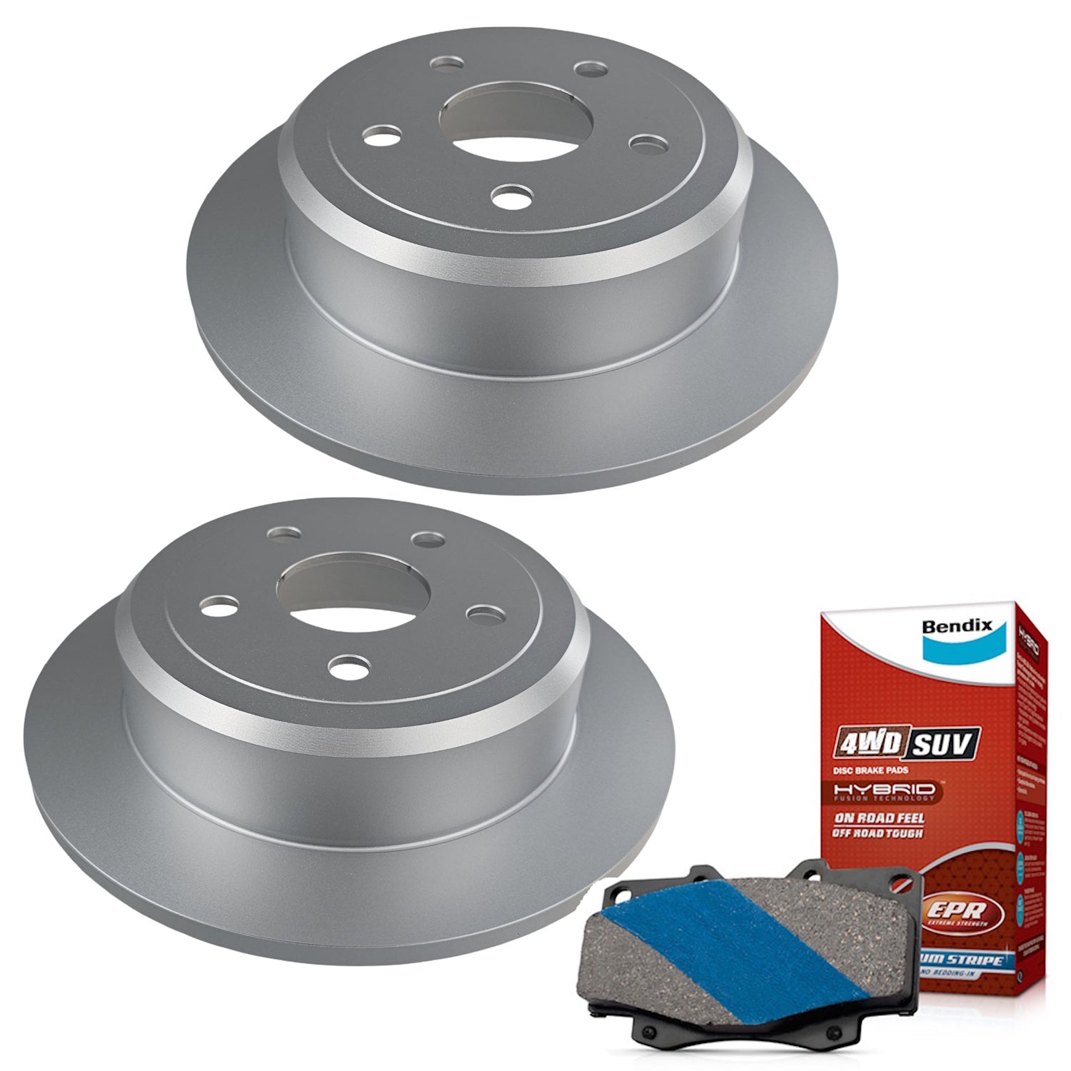 Bendix Rear Brake Pads + Rotors for Jeep Wrangler JK DB2003 2007-2018