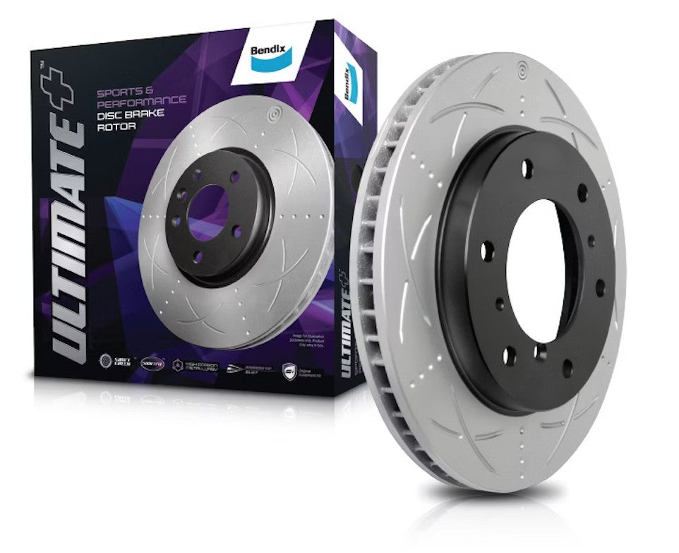 Bendix Rear Slotted and Dimpled Brake Rotor for Subaru Forester SG Impreza GD