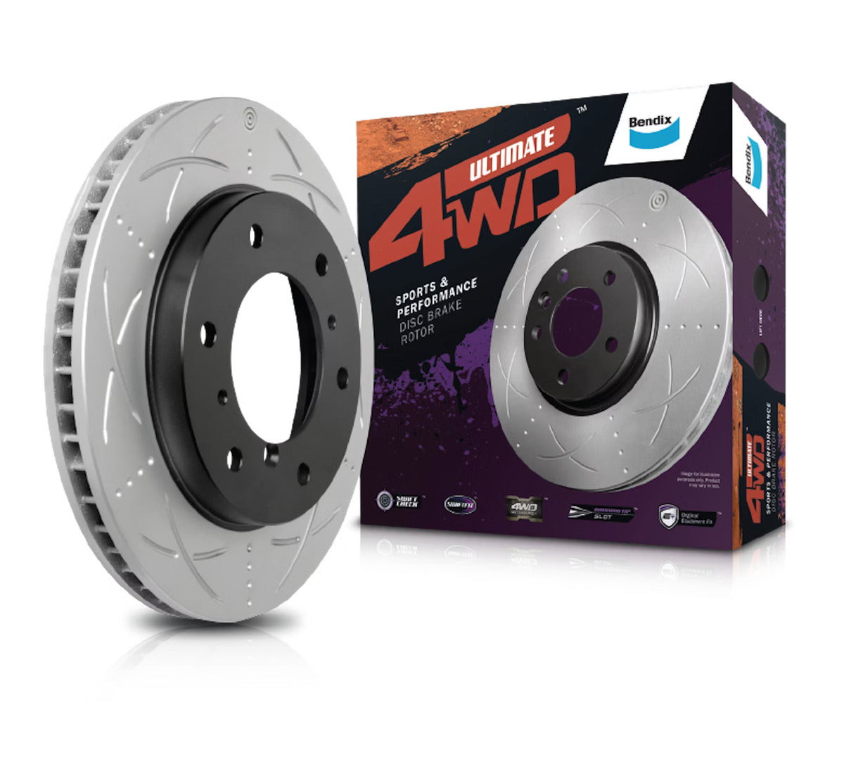 Bendix Front Slotted and Dimpled Brake Rotor for Toyota Landcruiser HDJ100, HDJ100R