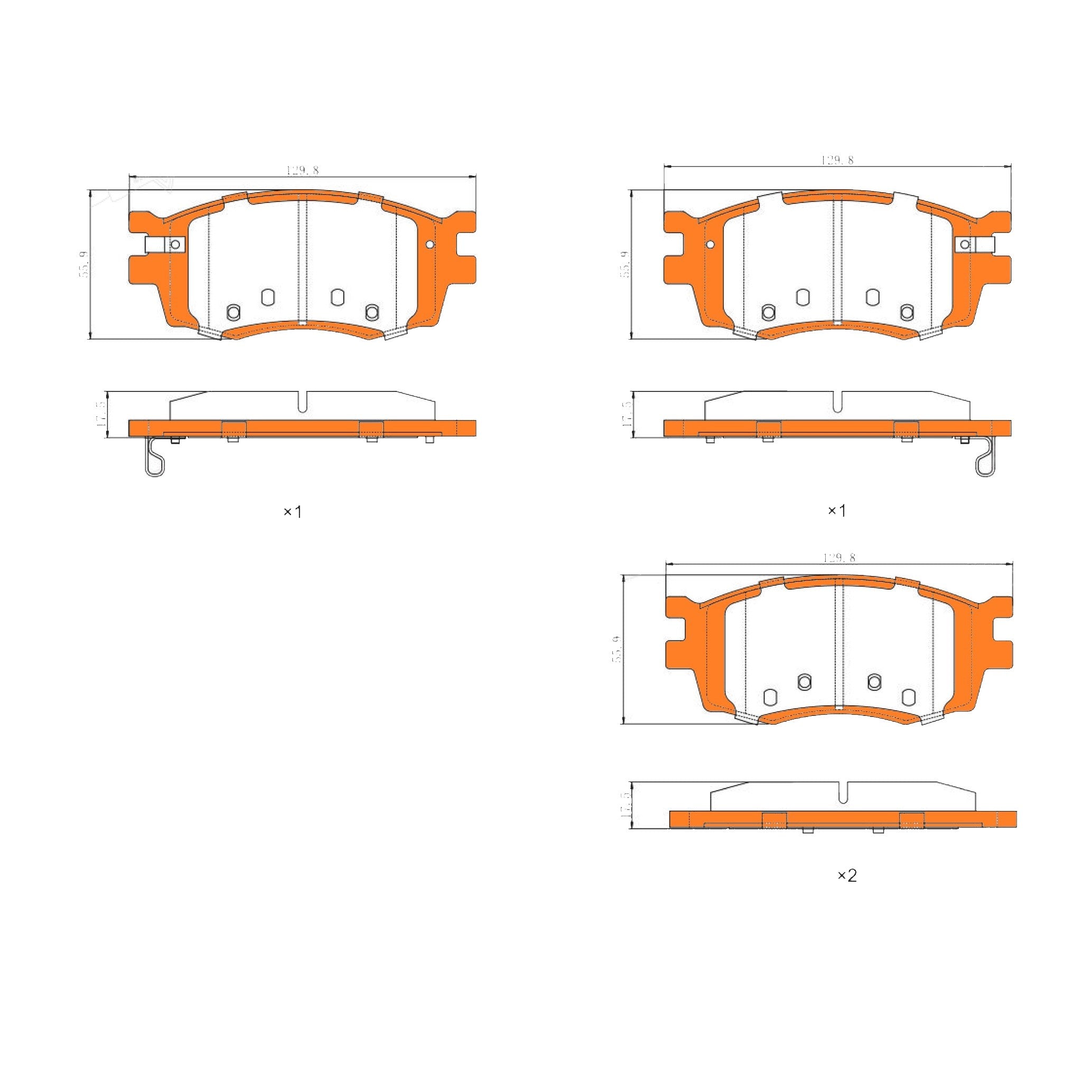 Front Disc Brake Pad Set for Hyundai Accent MC, i20 PB | Kia Rio JB FWD