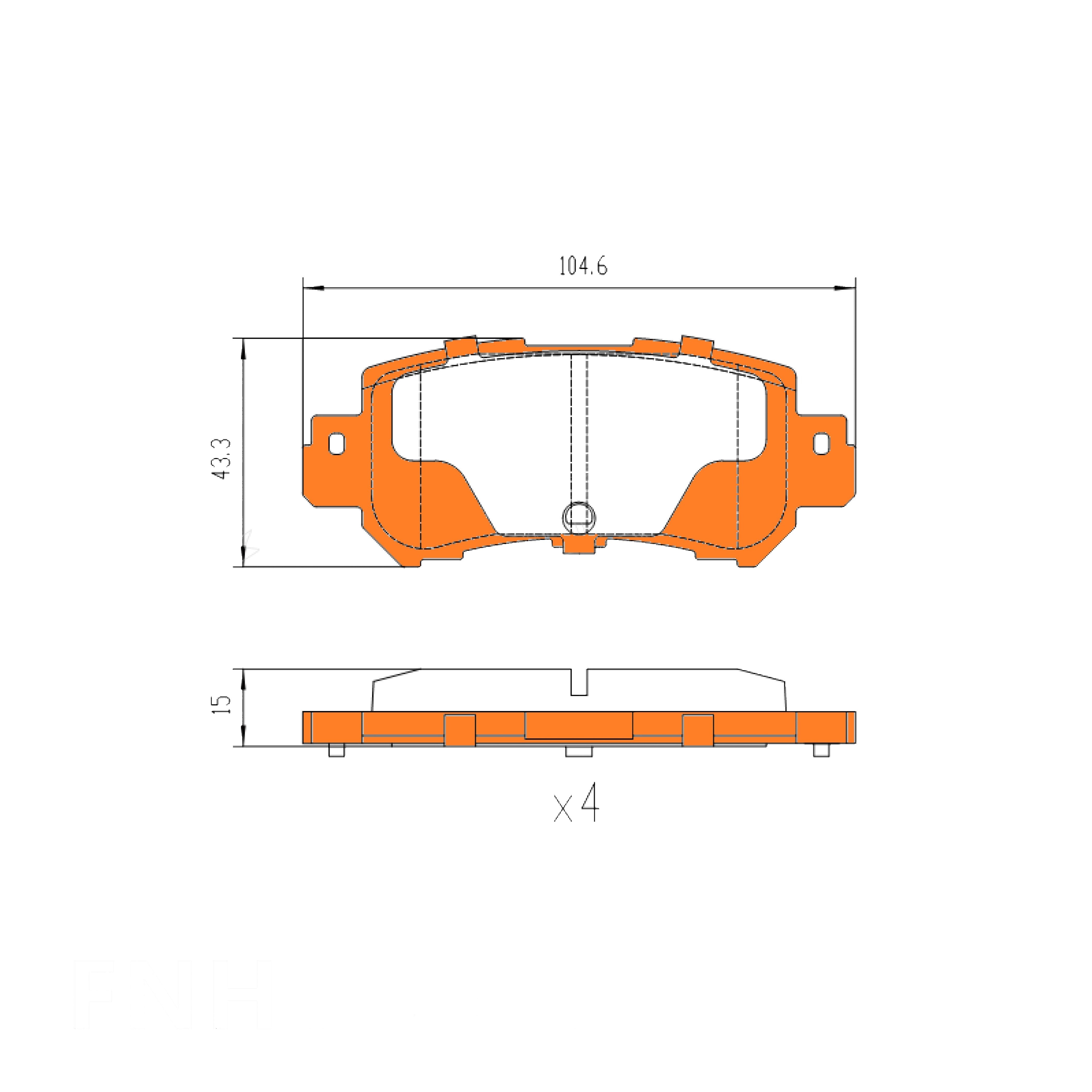 Rear Disc Brake Pad Set for Mazda CX-5 KE 2012-2017 Mechanical Park Brake System