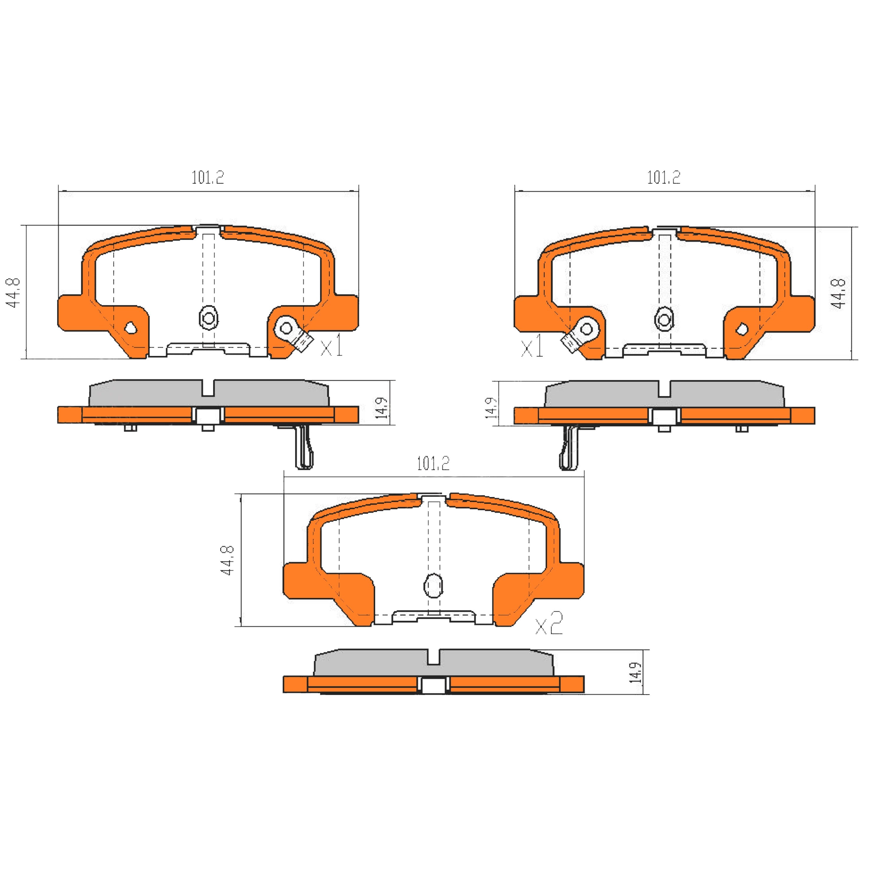 Rear Disc Brake Pad Set for Mitsubishi ASX XA XB Outlander ZJ, ZK, ZL Mech