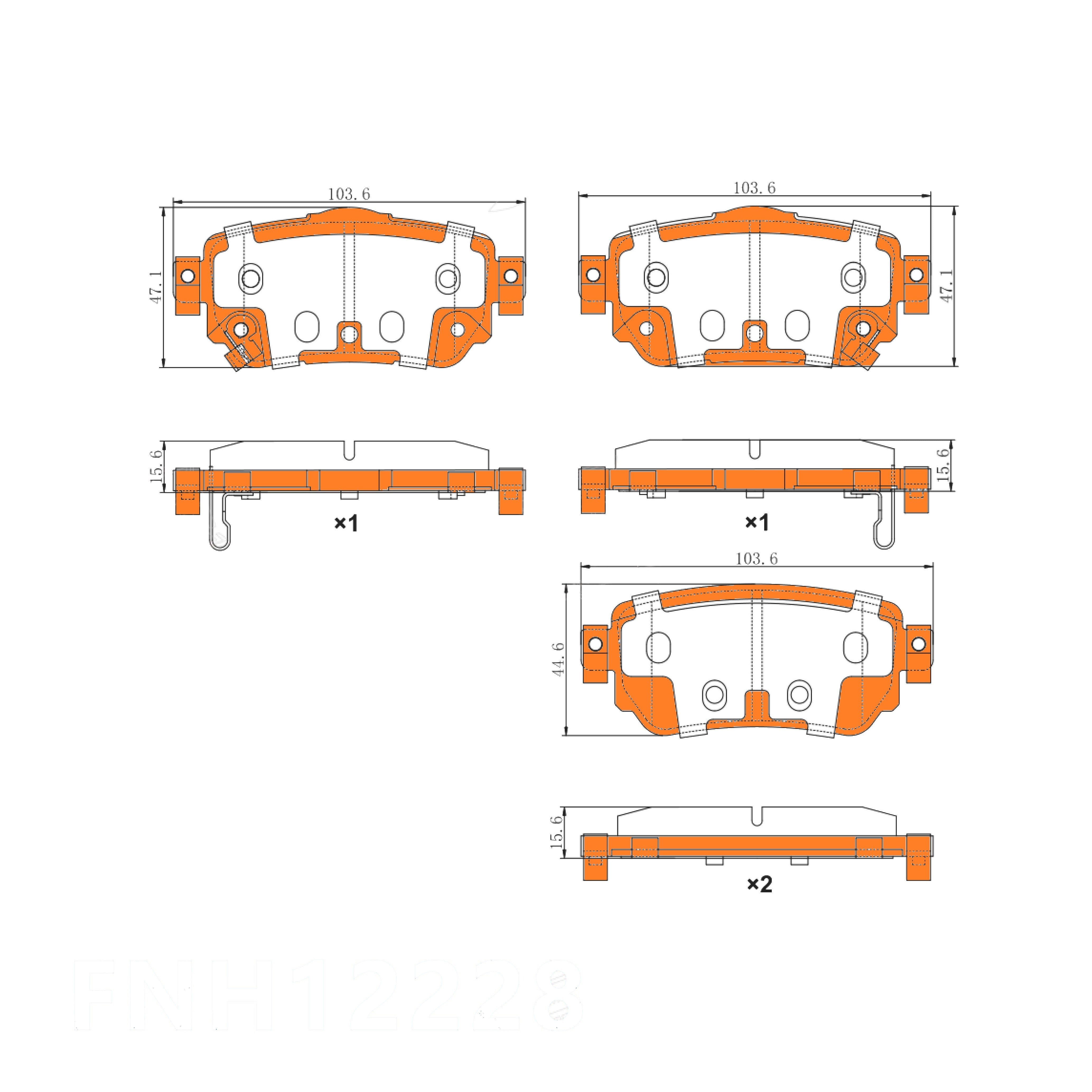 Rear Disc Brake Pad Set for Nissan Qashqai J11 & X-Trail T32 w/ Elec Park Brake
