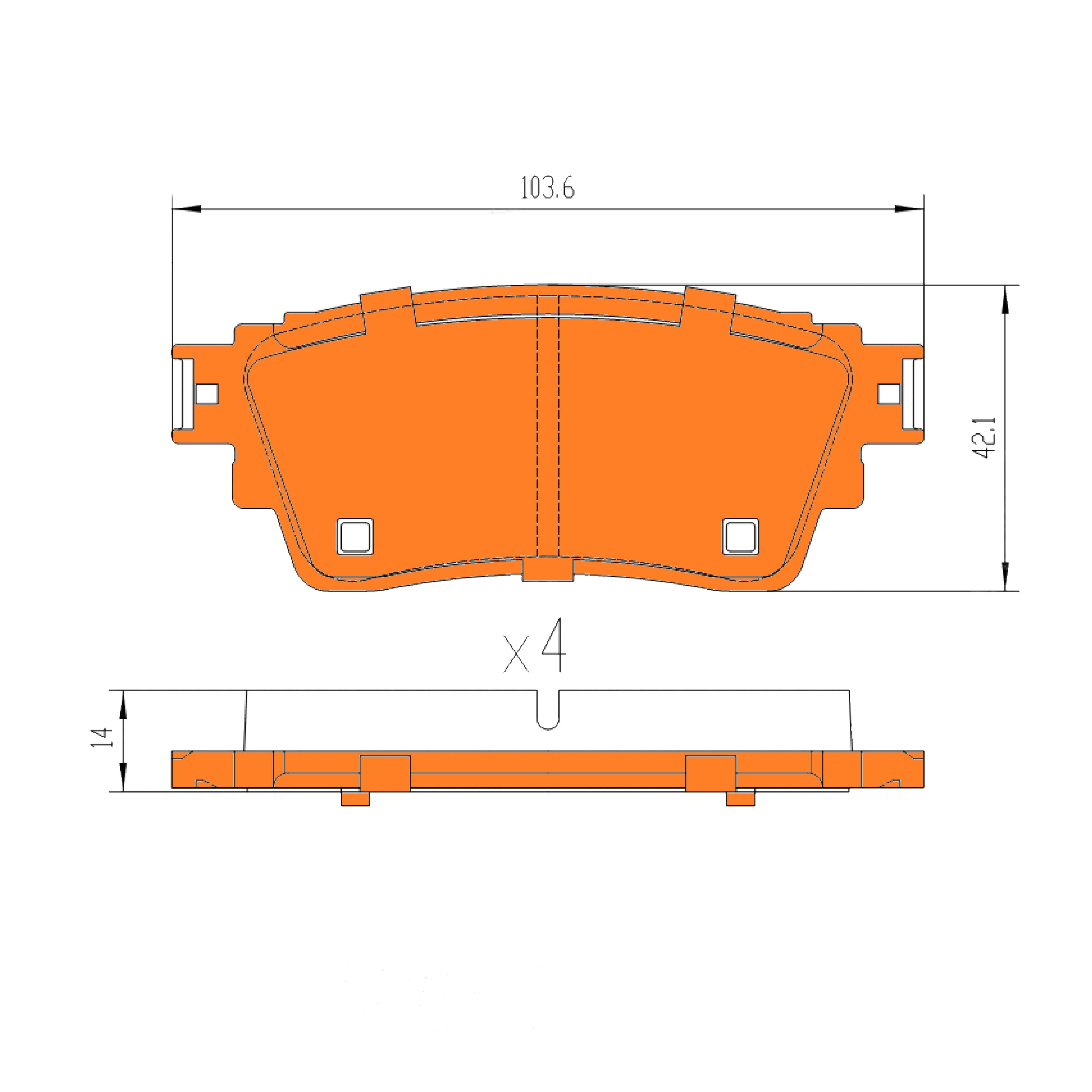 Rear Disc Brake Pad Set for Mitsubishi Eclipse Cross YA, YB Outlander ZJ, ZK, ZL