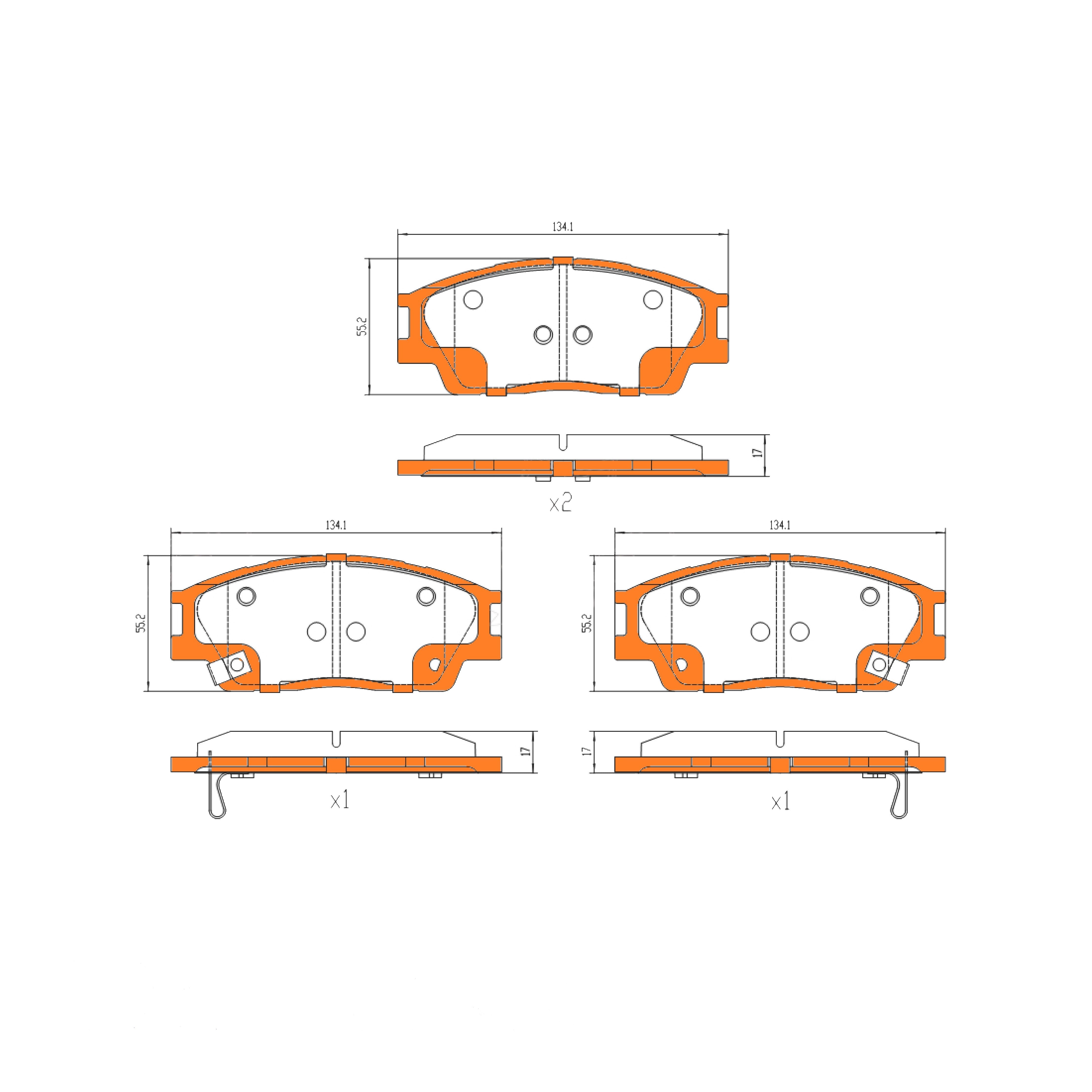 Front Disc Brake Pad Set for Hyundai Venue QX 1.6L G4FG FWD 2019 - On