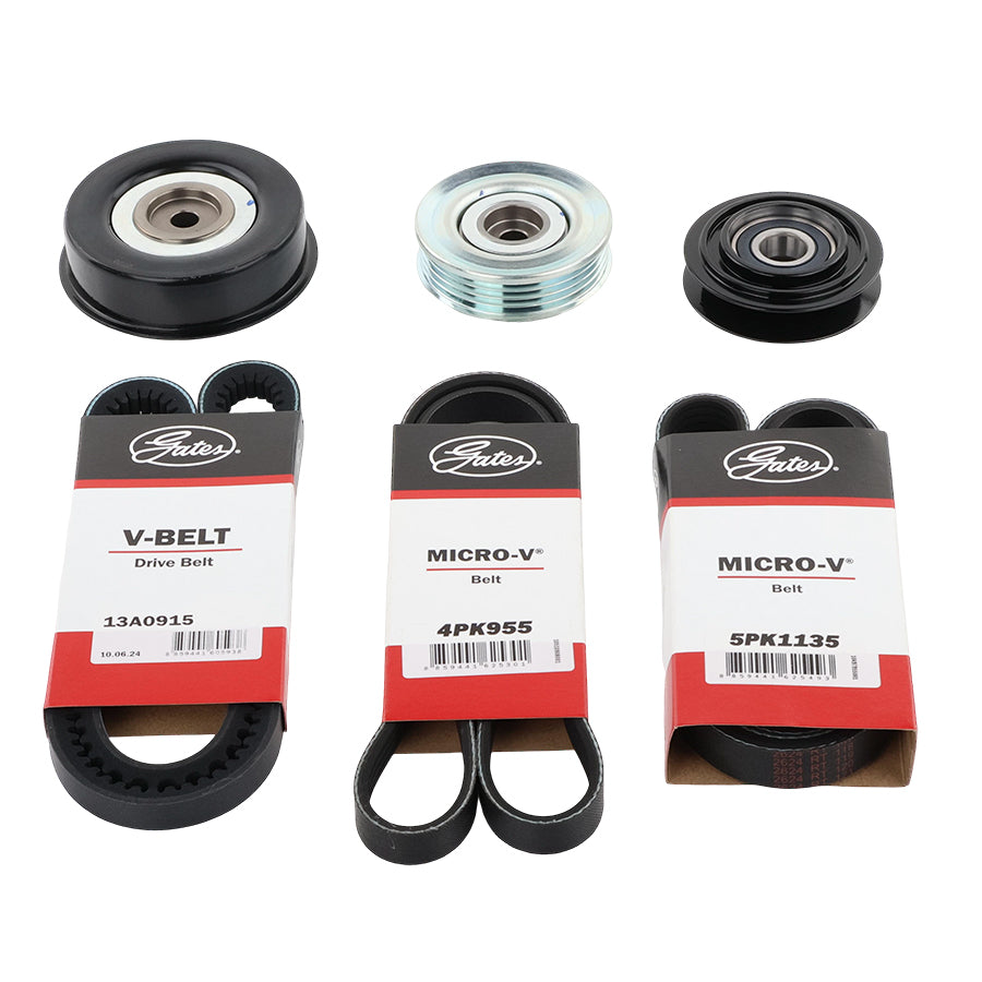Drive Belt Set + 3 Engine Pulleys for Mitsubishi Triton MK 6G72 3.0L SOHC