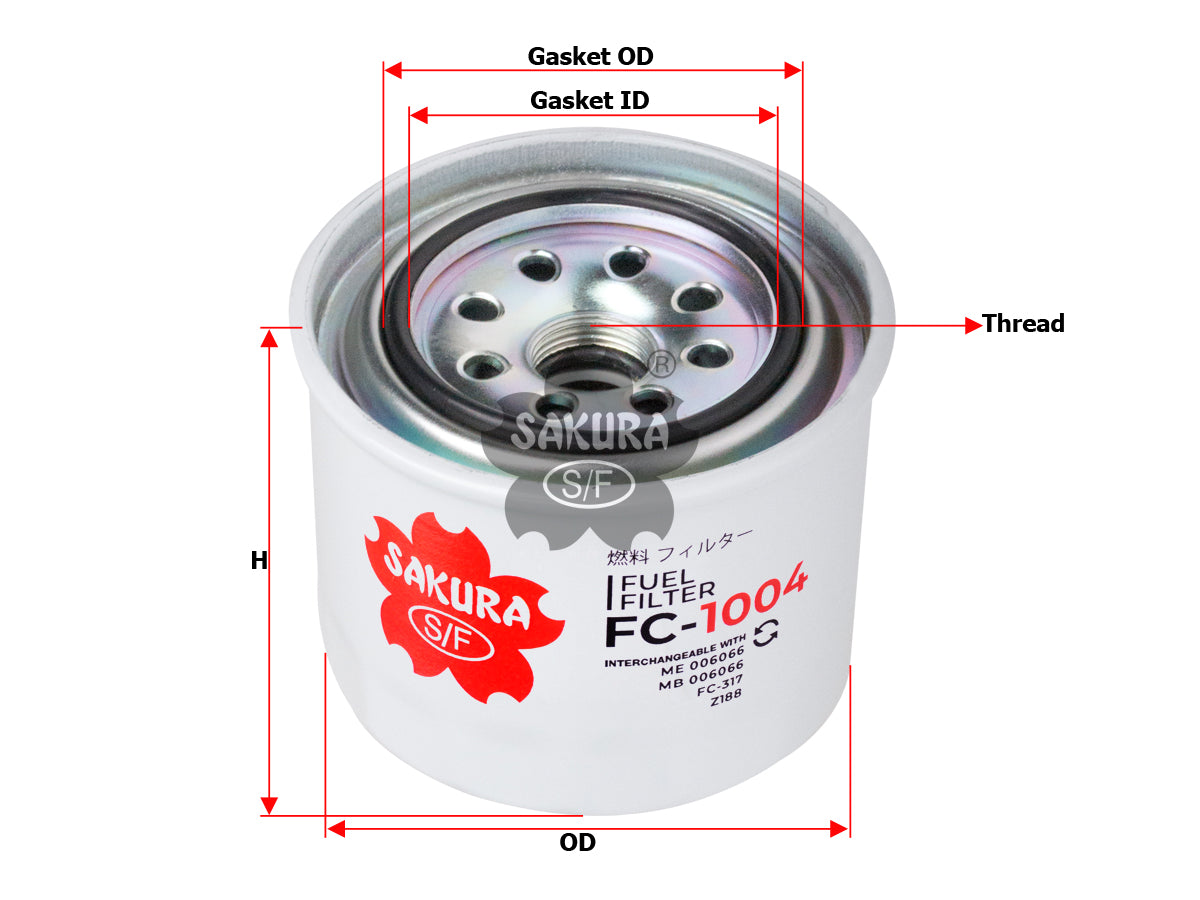F-1004 - Sakura Fuel Filter For Mitsubishi Fuso Canter Nissan UD