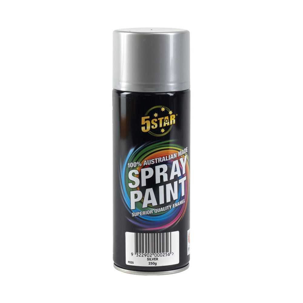 5 Star Enamel Spray Paint Silver 250g