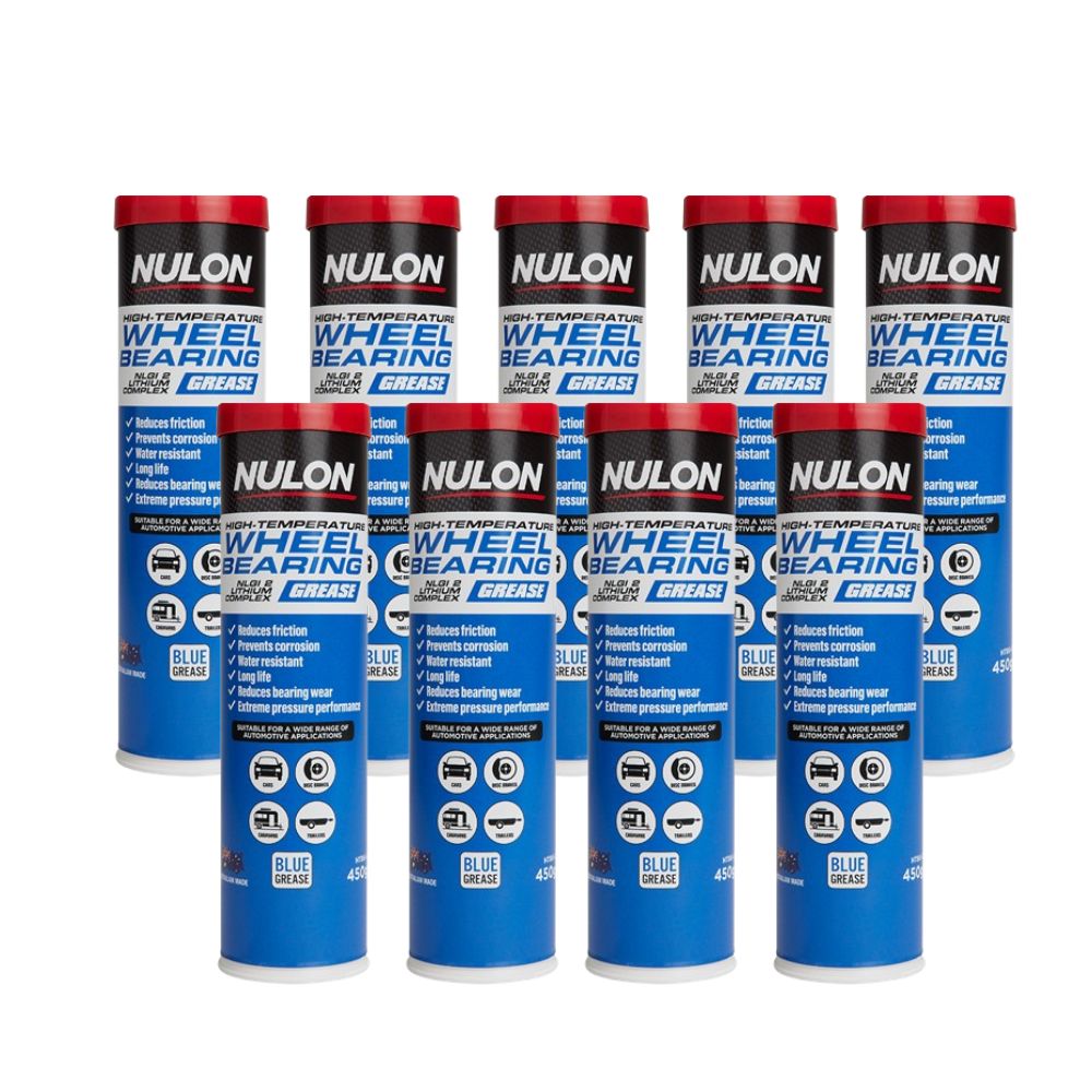 Set of 9 Nulon High-Temperature Wheel Bearing Grease NLGI 2 Lithium Complex 450g
