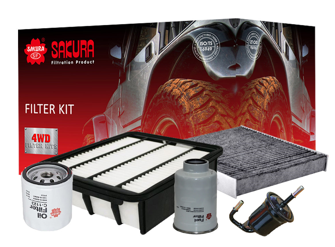K-11410 - Sakura 4WD Filter Kit For Toyota Landcruiser GDJ150R 2.8L 1GDFTV 15-23