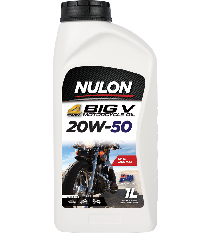 Nulon Mineral Big V 20W-50 Motorcycle 4 Stroke Engine Oil 1L MC20W50-1