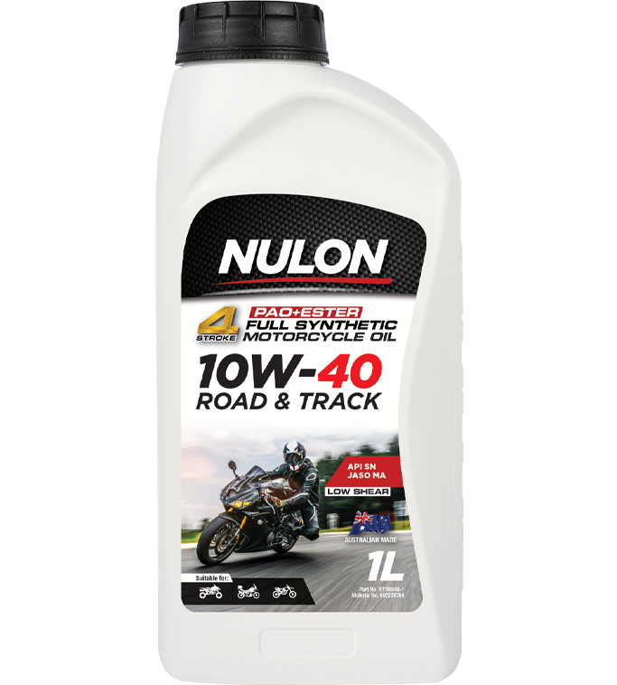 Nulon 4 Stroke Full Synthetic Road and Track 10W-40 Motorcycle Oil 1 Litre - RT10W40-1