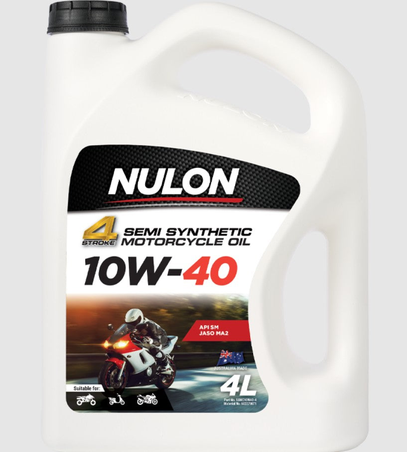 Nulon 4 Stroke Semi Synthetic 10W-40 Motorcycle Oil 4 Litres - SSMC10W40-4