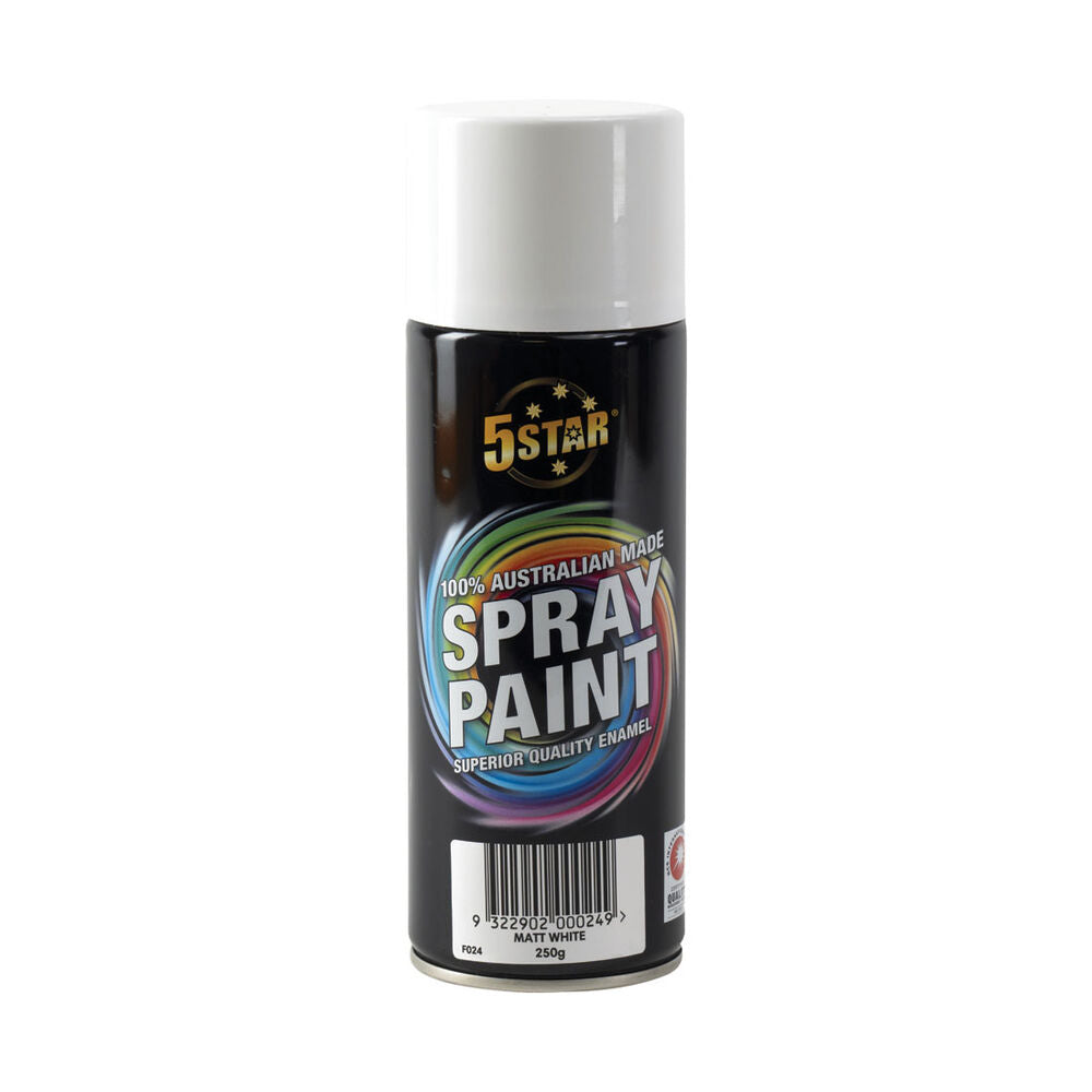 5 Star Enamel Spray Paint Matt White 250g