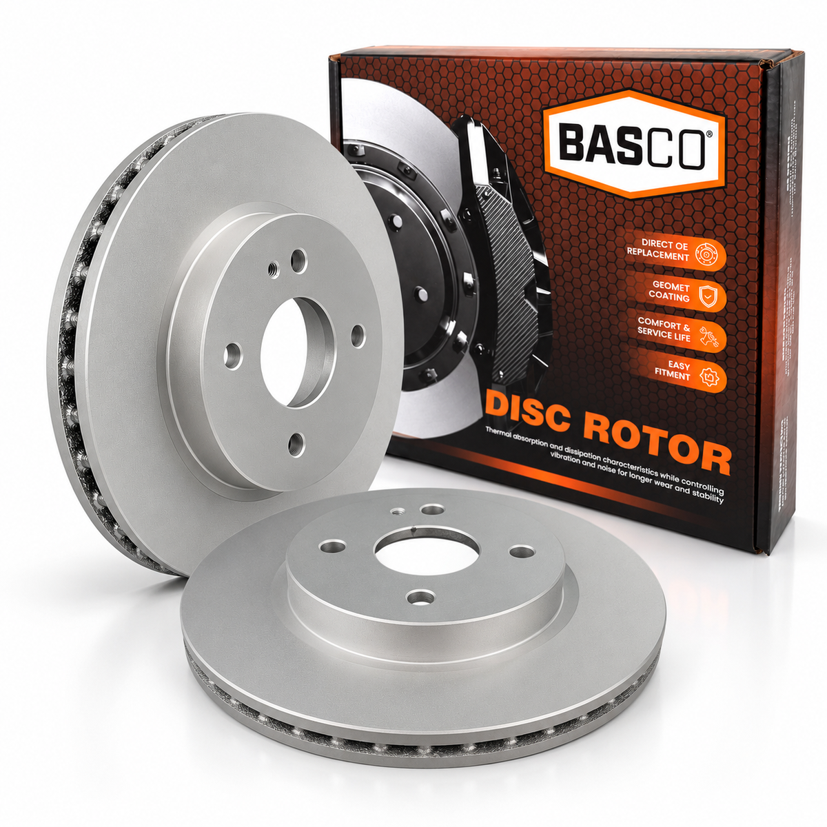 Pair Front Brake Rotors for Ford Fiesta WT WZ Mazda 2 DE 2007~2019 258mm OD