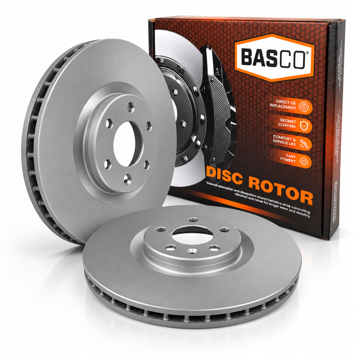 2X Front Brake Rotor for Polestar 2, Volvo S90 V60 V90 XC40 XC60 XC90 2.0L 345mm