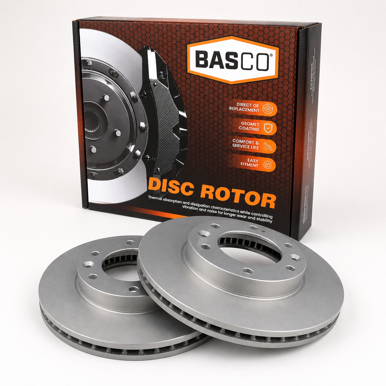 Pair Front Brake Rotor for Kia Carnival VQ, Grand Carnival VQ 06~15 - OD: 300mm
