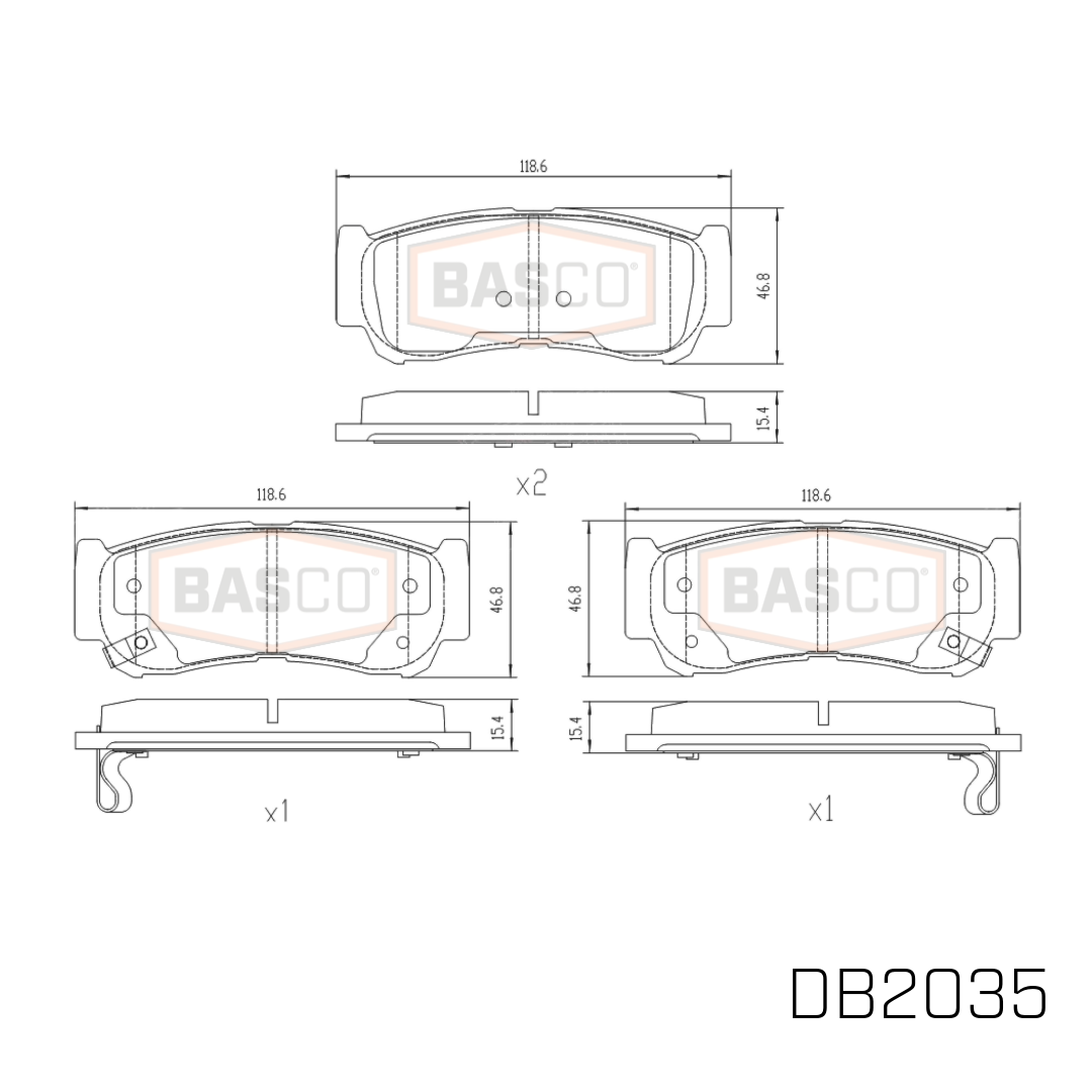 Basco Rear Brake Pads for Hyundai Santa Fe CM, LDV T60 4WD 2006~2027