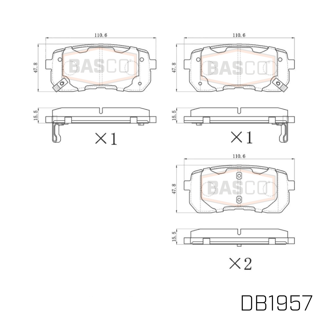 Basco Brake Pads for Hyundai iLOAD iMAX H1 TQ, Kia Carnival VQ YP Grand Carnival