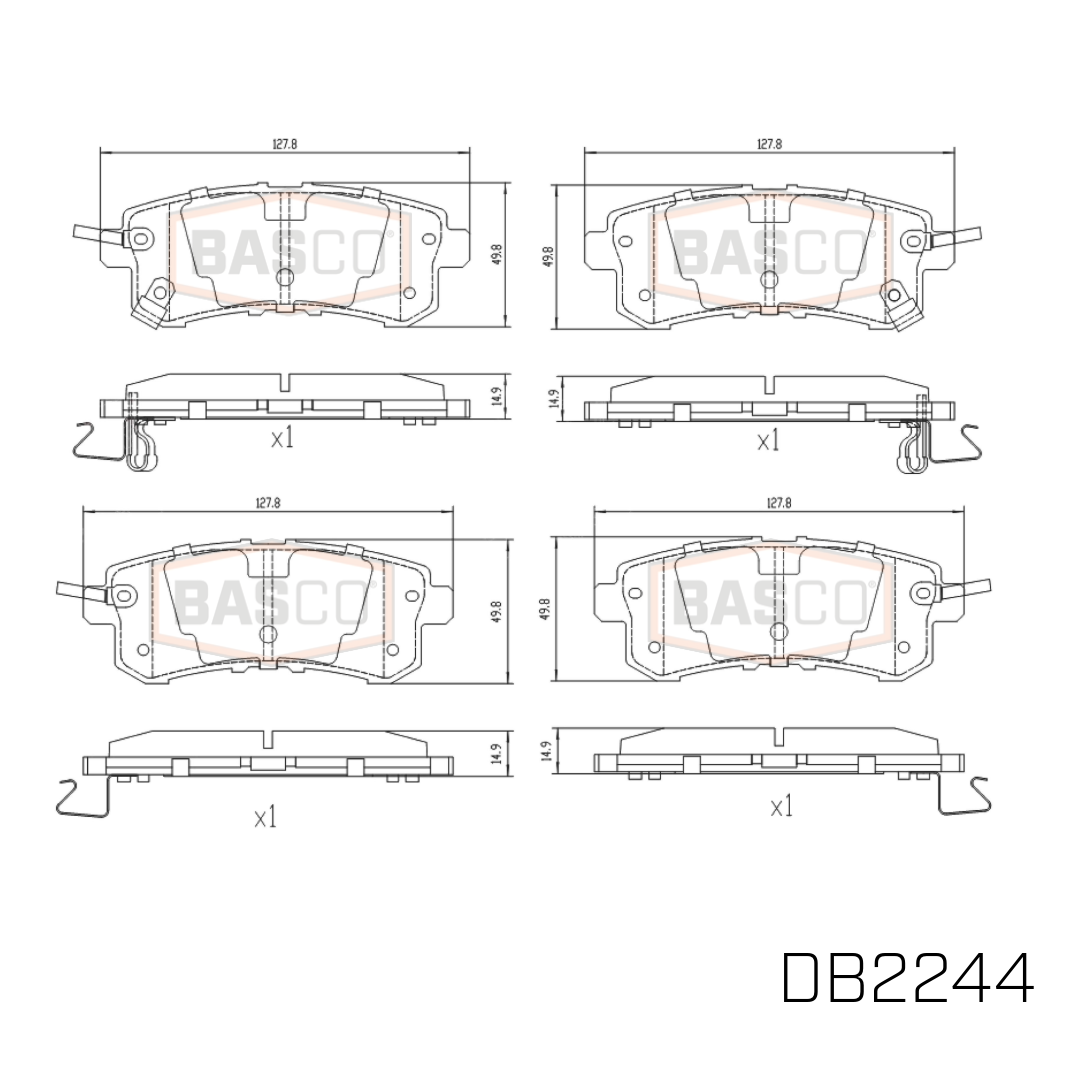 Basco Rear Brake Pads for Infiniti QX80 Z62 Nissan PATROL Y62 2013~2027 DB2244