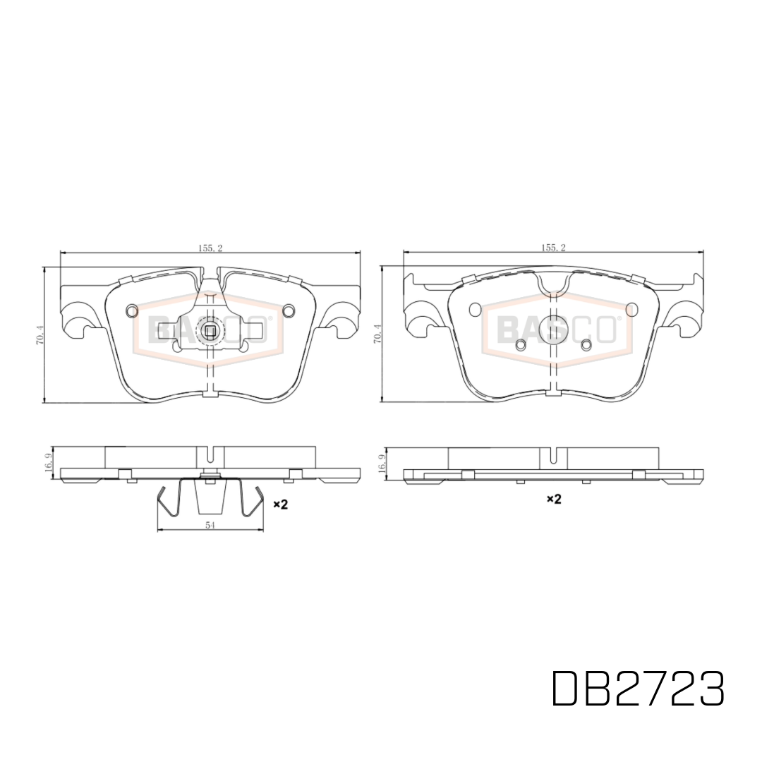 Basco Front Brake Pads for Citroën C5 Aircross Peugeot 3008 5008 508 Partner K9