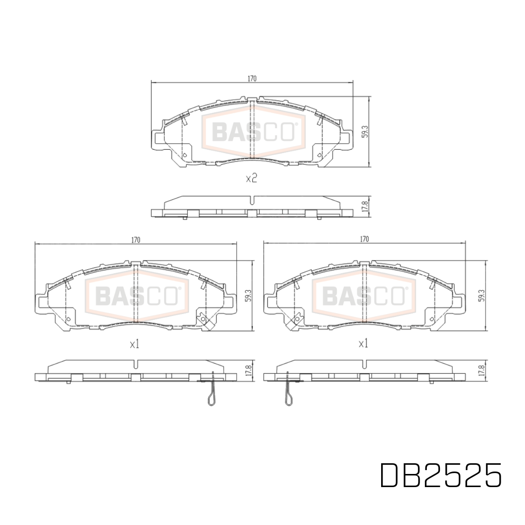 Front Brake Pads for Toyota Granvia GDH303 HiAce GDH300 GDH320 GDH322 2019~2027