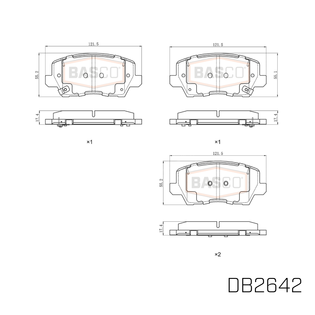 Front Brake Pads for Kia Picanto TA JA 1.0L and 1.2L 2012~2027 DB2642