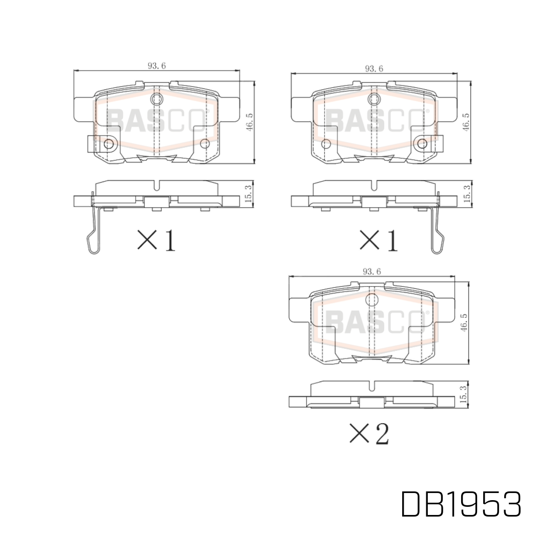 Rear Brake Pads for Honda Accord CP CU2 CU CP2 CP3 CR CV 2007~2024 DB1953