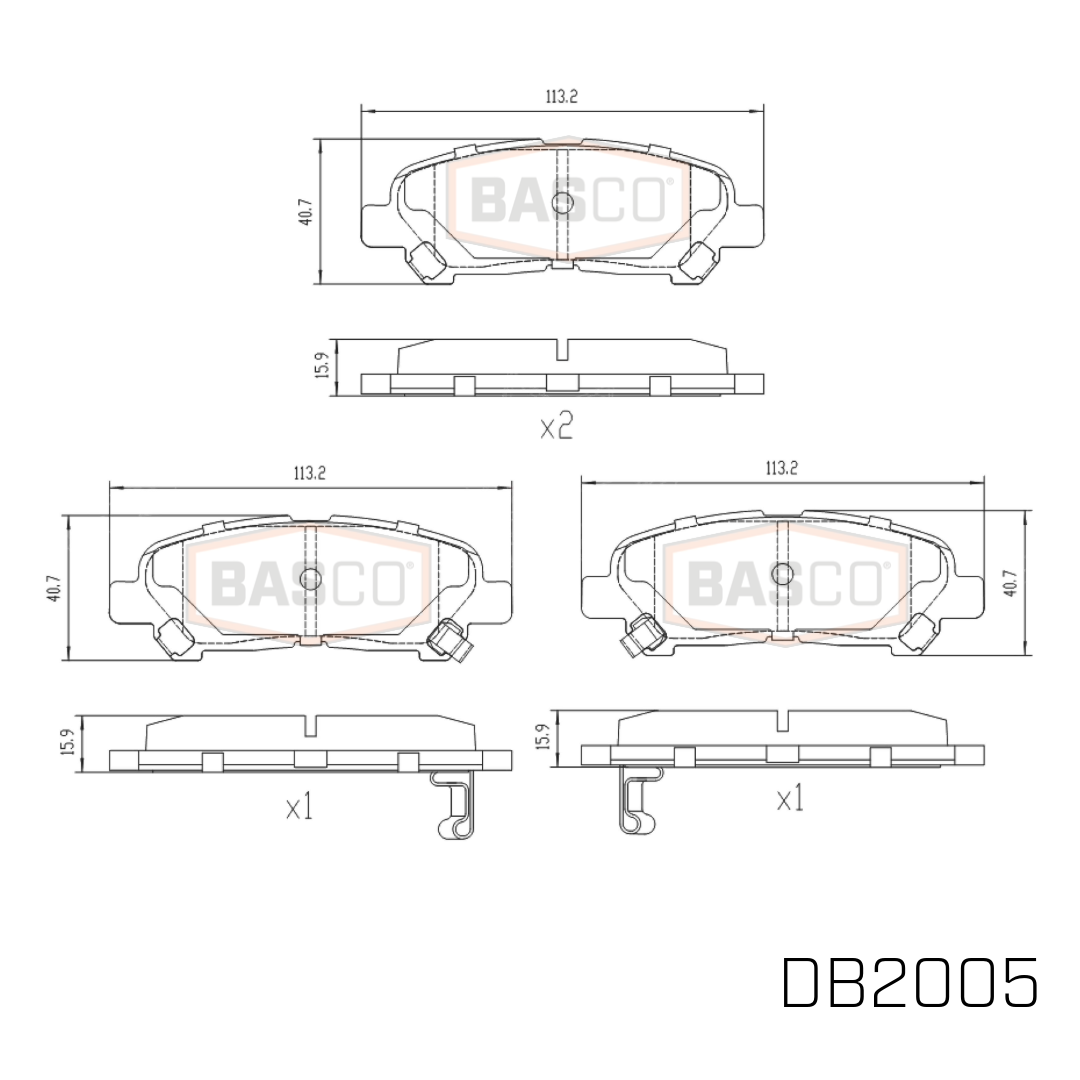 Rear Brake Pads for Toyota Kluger GSU40R GSU45R 2007~2014 DB2005