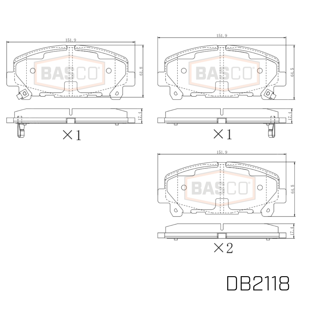 Basco Front Brake Pads for Honda Accord CU2 CP3 CR3 CR2 2008~2019 320mm Rotor