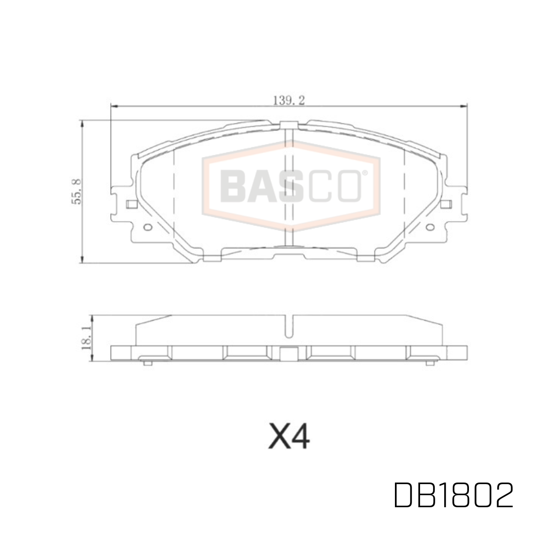 Front Brake Pads for Toyota Corolla ZRE152R ZRE182 ZRE182R ZRE172R RAV4 ACA33R ACA38 2005~2019 DB1802