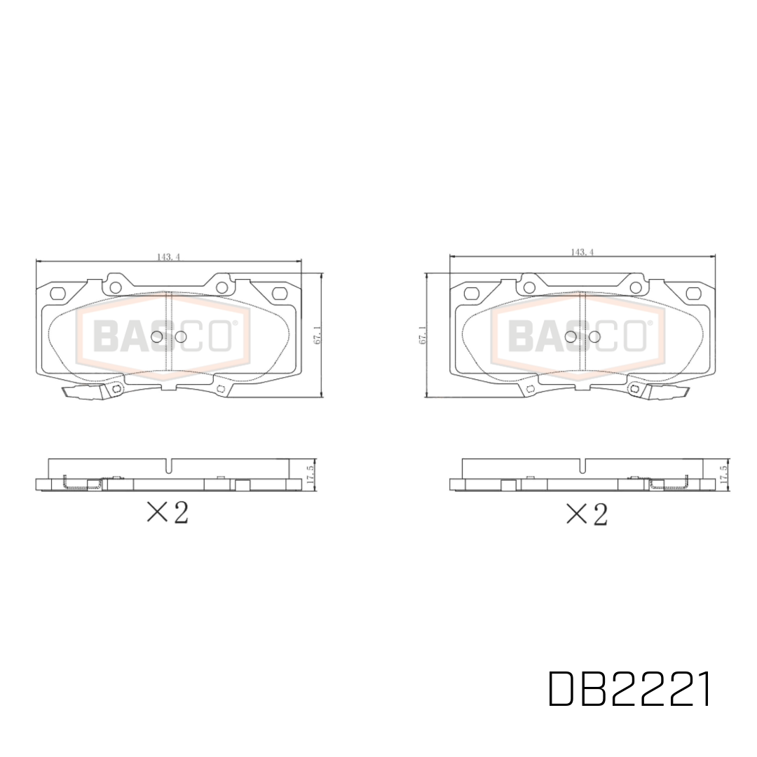 Front Brake Pads for Toyota HiLux GGN25R KUN26R 2005~2015 DB2221
