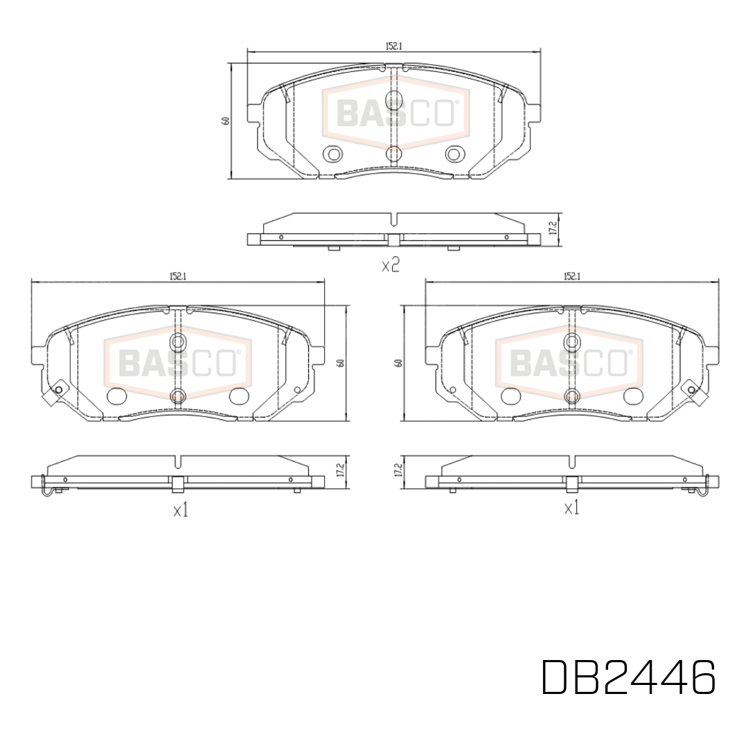 Front Brake Pads for Kia Sorento Si, SLi UM 2.2L 3.3L 3.5L 2015~2020