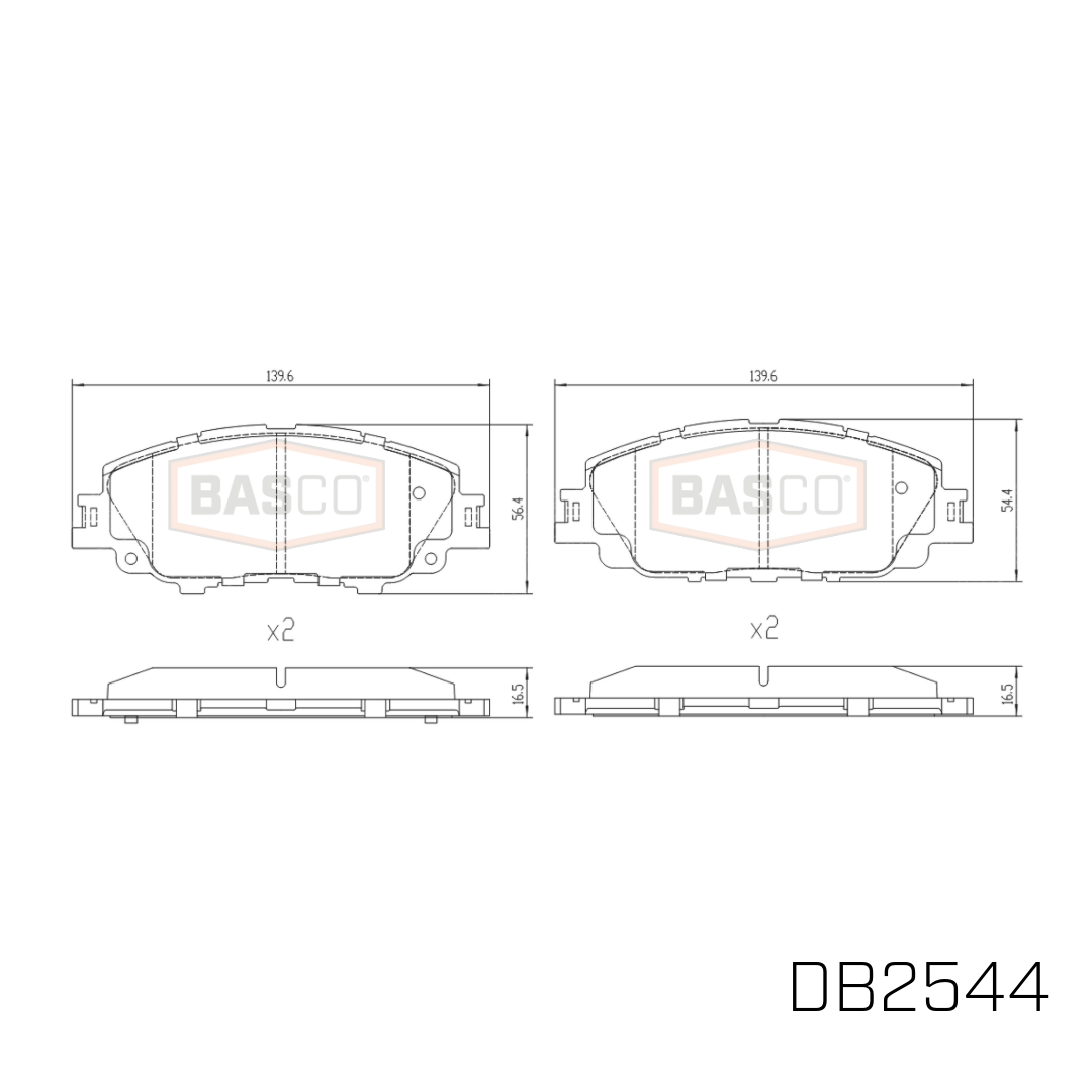 Front Brake Pads for Toyota Corolla MZEA12 ZWE211 ZWE219 Yaris Cross MXPJ10 MXPJ15 MXPB10 2018~2027 DB2544