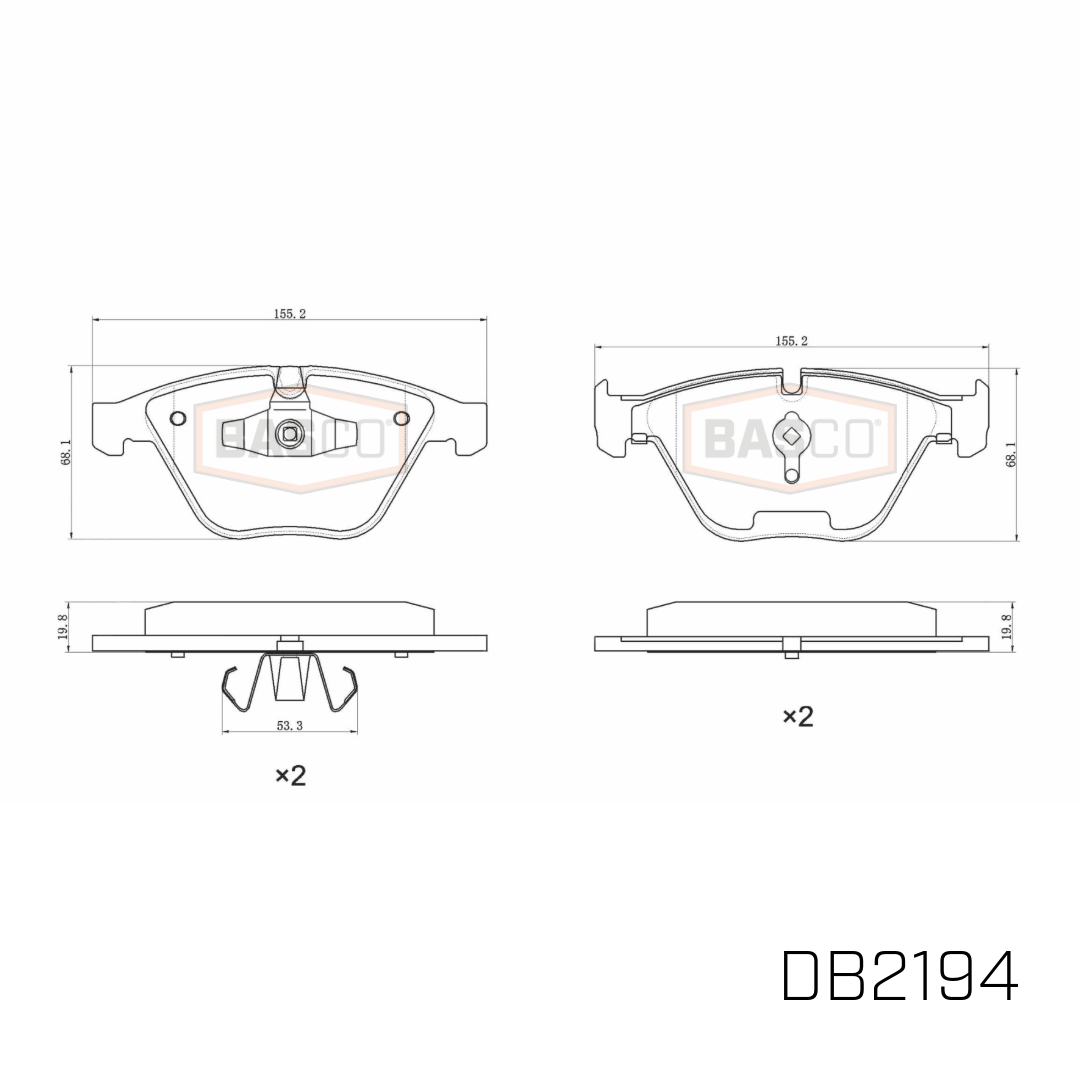 Basco Front Brake Pads for BMW 3 5 6 7 Series, X1 E84, Z4 E89 312mm Rotor