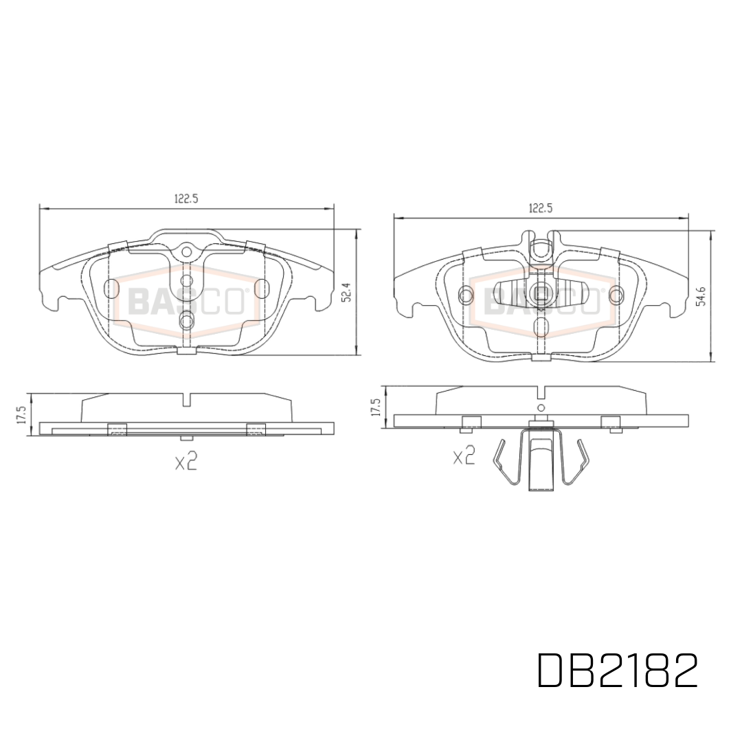 Basco Rear Brake Pads for Mercedes Benz C-Class E-Class S204 W204 C207 A207 RWD