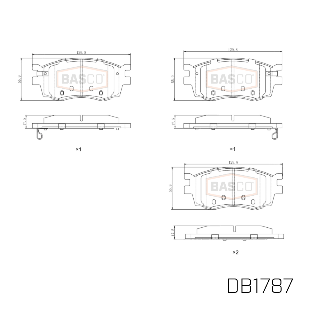 Basco Front Brake Pads for Hyundai Accent MC i20 PB Kia Rio JB 2005~2015 DB1787