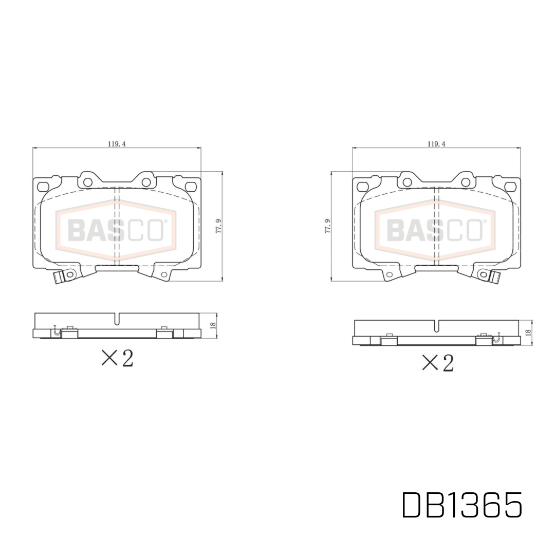 Front Brake Pads Toyota LandCruiser HDJ100 HZJ105 UZJ100 VDJ76 Lexus LS460 USF40 DB1365