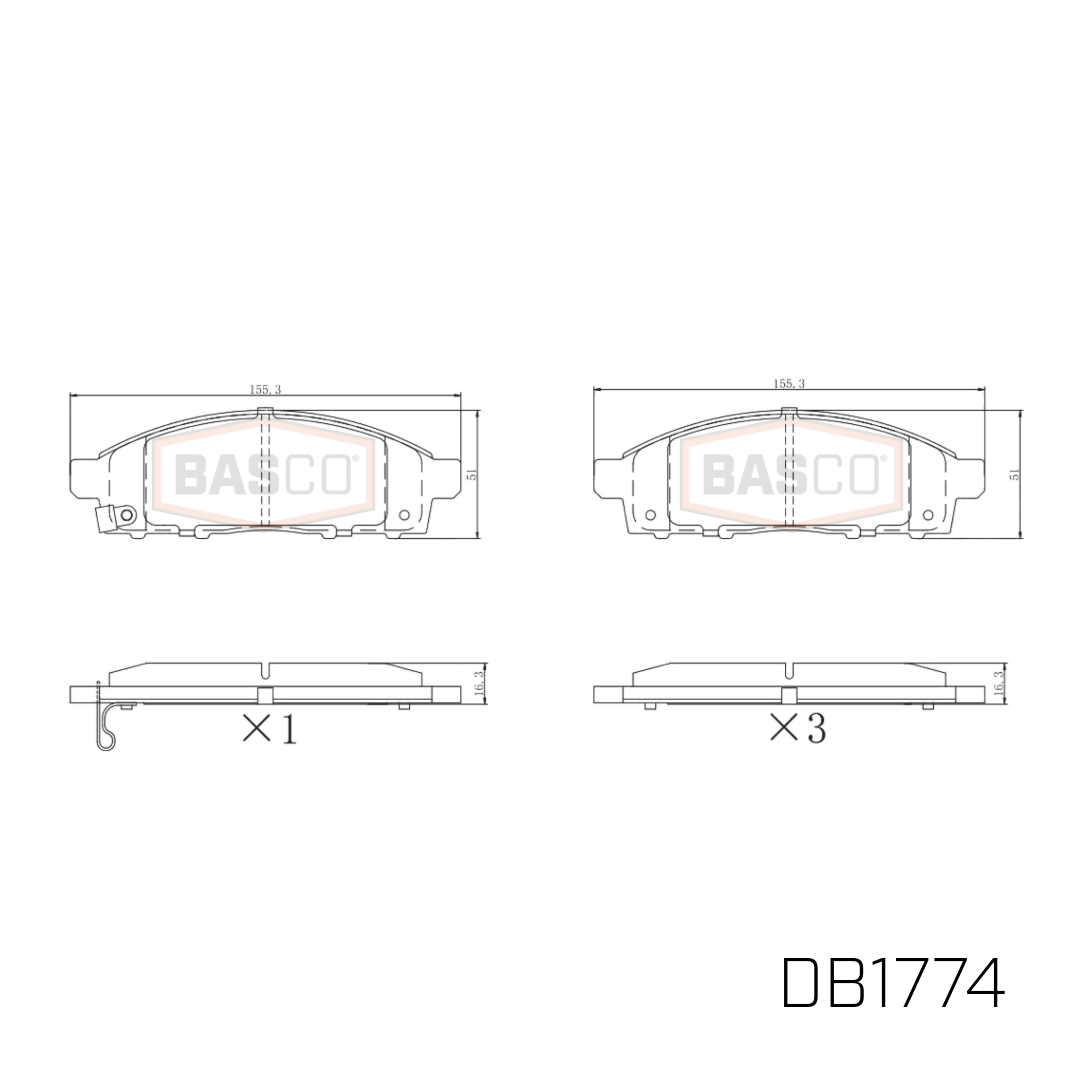 Front Brake Pads for Mitsubishi Challenger PC PB Triton MK ML MN MR MQ DB1774
