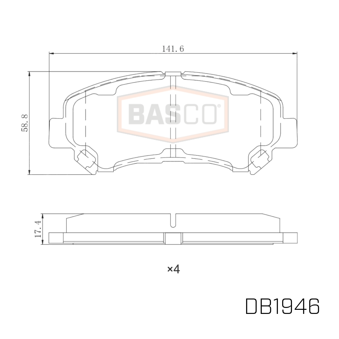 Basco Front Brake Pads for Nissan Dualis Qashqai J10 X-Trail T31 Renault Koleos