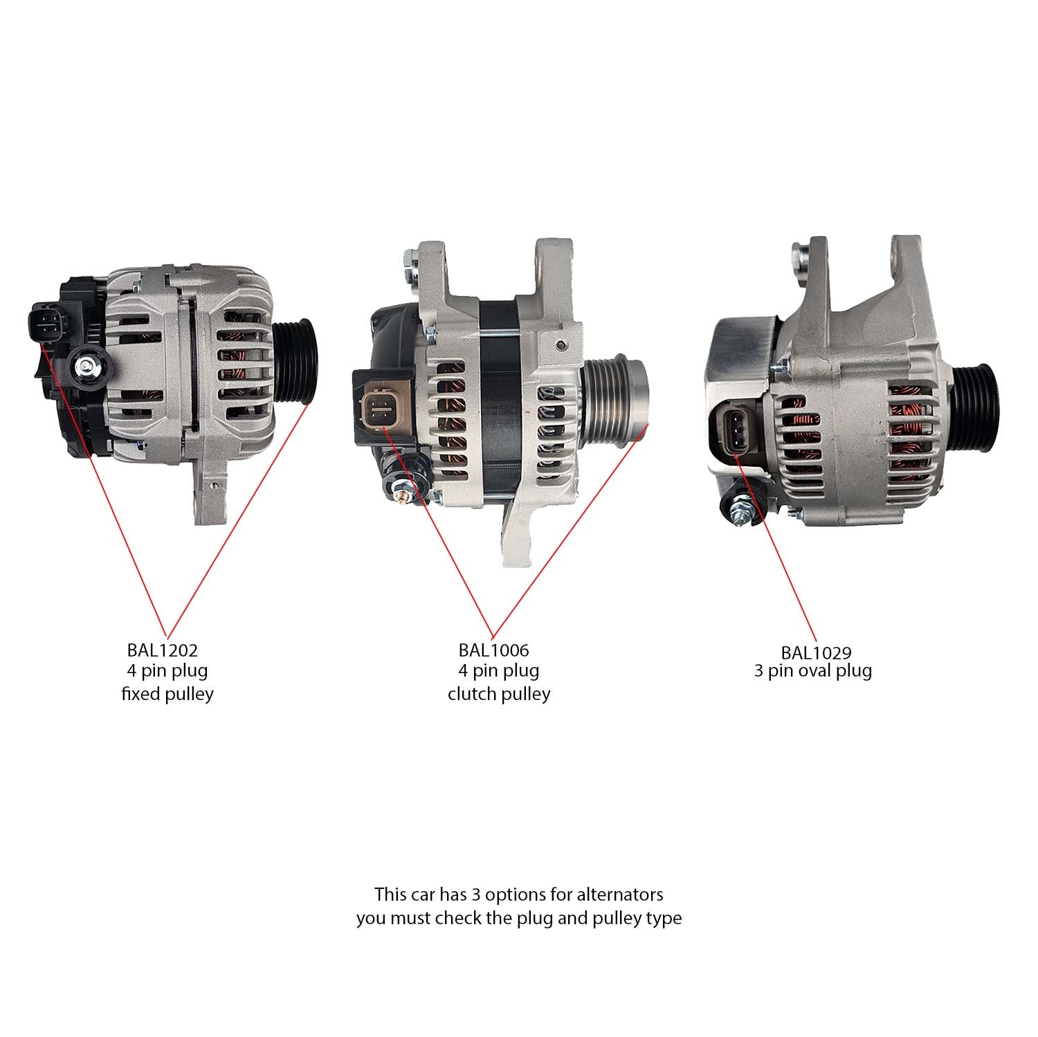 Alternator for Toyota Corolla ZRE182 1.8L 2ZRFE 2012-2015 80A 4-Pin