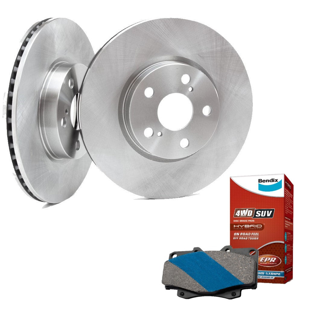 Front Bendix Brake Pads + Rotors for Holden Colorado RG 2.8L LWN 09/2016 onwards